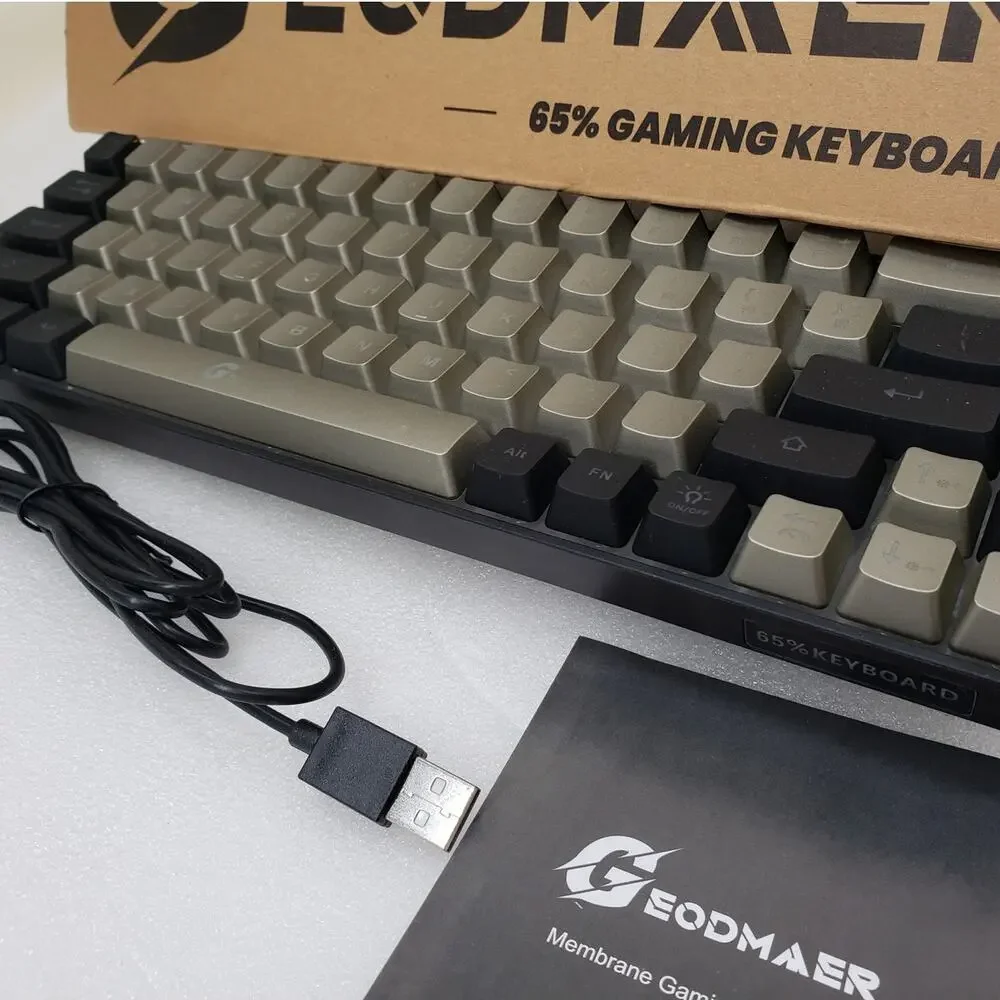 GEODMAER 65% Wired Membrane Gaming Keyboard
